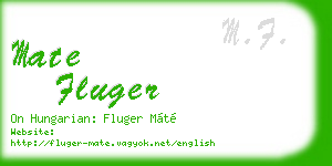 mate fluger business card