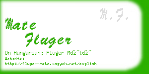 mate fluger business card
